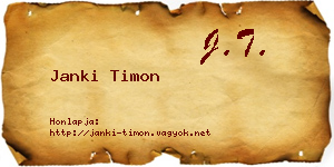 Janki Timon névjegykártya